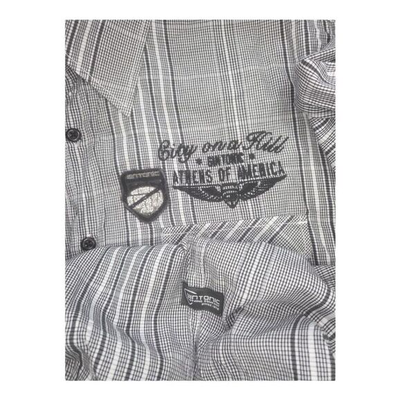 Gin Tonic Button Up Long‎ Sleeve Striped Sz M Shirt Men - Picture 6 of 7